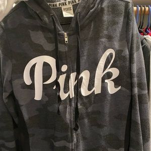 Pink camo zip up